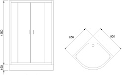 Royal Bath Душевой уголок RB EKO 80 HK-M 80х80х200 – фотография-3