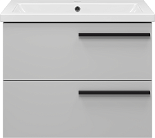 Misty Тумба с раковиной Ненси 70 подвесная серая матовая