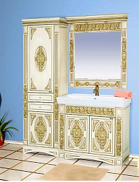 Misty Тумба с раковиной Беатрис 80 бежевая патина – фотография-2