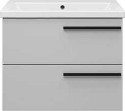 Misty Тумба с раковиной Ненси 70 подвесная серая матовая – фотография-1