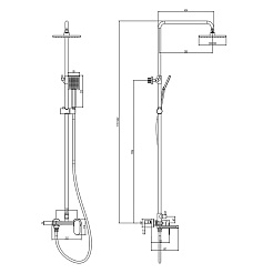 Azario Душевая стойка Florida Square AZ-WSA654232C хром – фотография-3