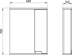ASB-Mebel Зеркальный шкаф Вита 60 R белый/дуб золотой – фотография-4
