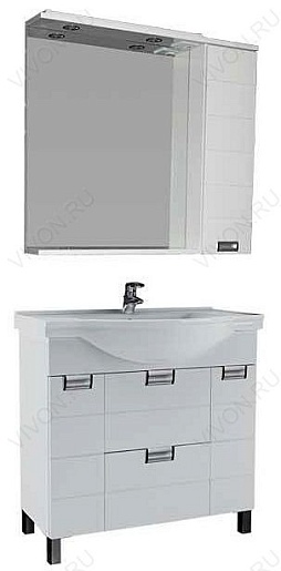 Aquanet Зеркальный шкаф "Сити 100" белый (170566) – фотография-2