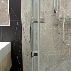 Triton Душевой уголок Фикс-Хром 120х80 стекло прозрачное профиль хром – фотография-8