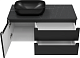 Brevita Тумба с раковиной Cargo 100 подвесная черная матовая – фотография-15