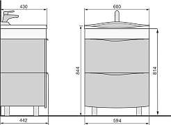 Velvex Мебель для ванной Iva 60 напольная, белая – фотография-3