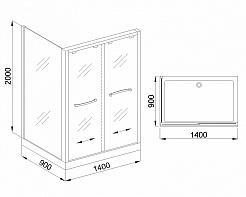 Royal Bath Душевое ограждение RB-L-2011 1400x900x2000 R – фотография-2