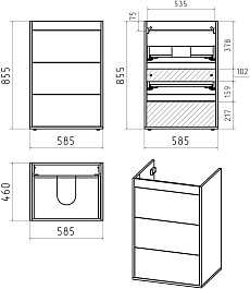 Brevita Тумба с раковиной Grafit 120 графит под стиральную машину – фотография-8