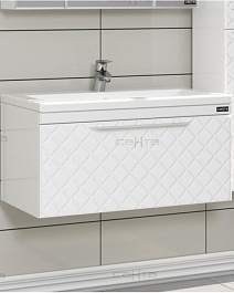 СанТа Тумба с раковиной Калипсо 80 люкс, подвесная – фотография-1