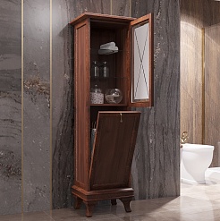 Opadiris Шкаф-пенал для ванной Борджи 45 R  с корзиной, светлый орех – фотография-3