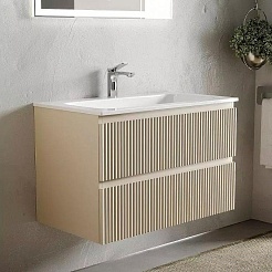 Sancos Тумба с раковиной Snob R 100 beige soft раковина Grace 101 CN7013 – фотография-2