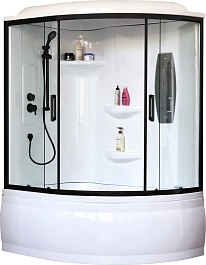 Royal Bath Душевая кабина ALP RB 140ALP-T-BL-L 140x95 L стекло прозрачное профиль черный матовый – фотография-1