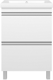 Misty Тумба с раковиной Ингрид 60 белая – фотография-1