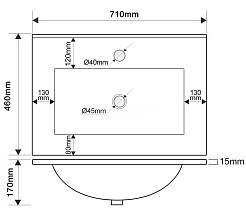 Зов Мебельная раковина Oliveeka 71 NS2001-70 глянцевая белая – фотография-4