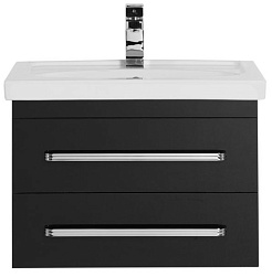 Aquanet Мебель для ванной "Сиена 60" черная подвесная (196499) – фотография-2