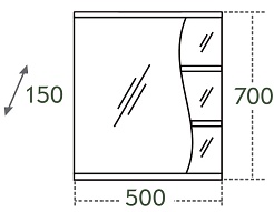 СанТа Зеркальный шкаф Волна 50 L – фотография-6