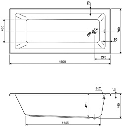 Cezares Акриловая ванна Plane Solo Mini 160x70 – фотография-3