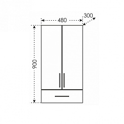 СанТа Шкаф подвесной Дублин 480*900 – фотография-2