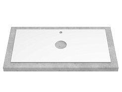 Зов Тумба под раковину Валенсия 100 подвесная зеленый тростник/столешница белая – фотография-5