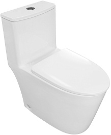 Azario Унитаз-моноблок Ansa AZ-2301 безободковый с бачком с сиденьем микролифт белый – фотография-3