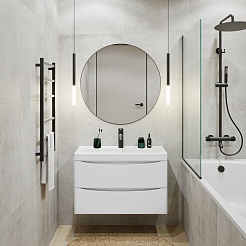 Vivon Тумба с раковиной Ostin 80 подвесная белая матовая – фотография-8