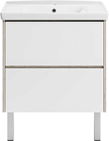 Misty Тумба с раковиной Мускат 70 дуб галифакс белый/белая