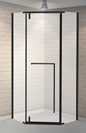 Esbano Душевой уголок Surf 90x90 ESS-90PR-B профиль черный матовый стекло прозрачное – фотография-2