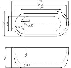 BelBagno Акриловая ванна BB11-1700-L – фотография-2