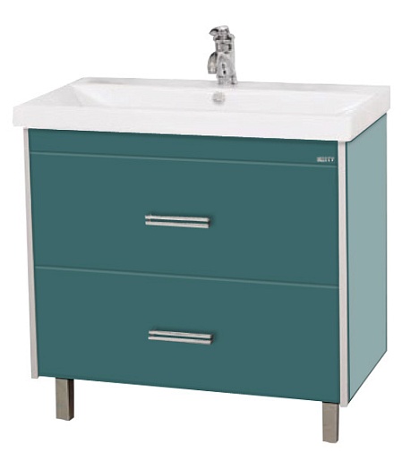 Misty Тумба для умывальника Джулия 90 QVATRO 2 ящика зеленая – фото, картинка, фотография-1