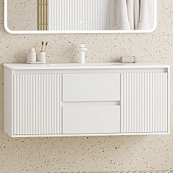 Brevita Тумба с раковиной Wine 120 подвесная белая – фотография-7