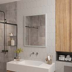 Continent Зеркало Frame White Led 700x1000 – фотография-6