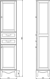 ValenHouse Пенал Эллина 40 белый R, фурнитура хром – фотография-5