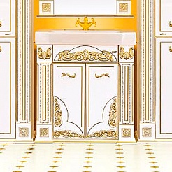 Misty Тумба с раковиной Барокко 80 бежевая патина – фотография-1