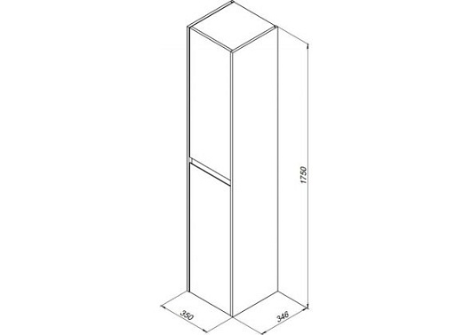 Aquanet Пенал для ванной Nova Lite 35 дуб рошелье – фотография-2
