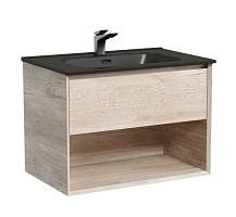 Sancos Тумба с раковиной Marmi 1.0 80 дуб галифакс натуральный раковина Grace 81 CN7012MB