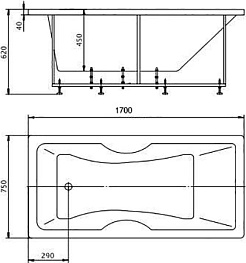 Aquatek Акриловая ванна Феникс 170 с гидромассажем – фотография-5