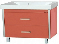 Misty Тумба для умывальника Джулия QVATRO 105 оранжевая – фотография-1