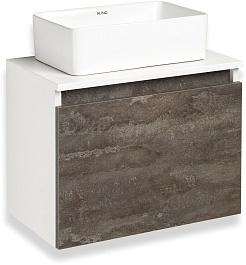 Runo Мебель для ванной Бари 50 Duo подвесная железный камень/белая – фотография-4