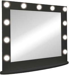 Continent Зеркало гримерное 800x700 черное – фотография-7