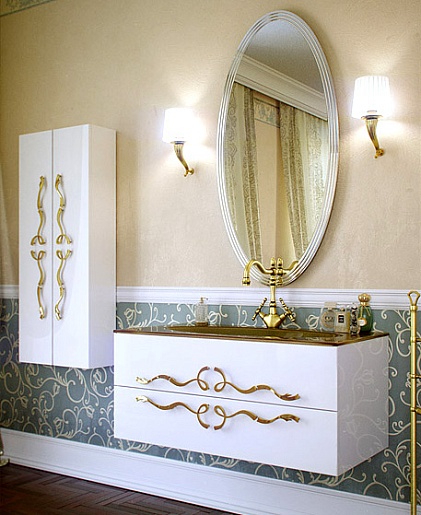 Clarberg Тумба с раковиной "Due Amanti 100", ручки золото – фотография-2