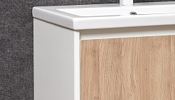 Velvex Мебель для ванной напольная Klaufs 60 белая/дерево, 2 ящика – фотография-4