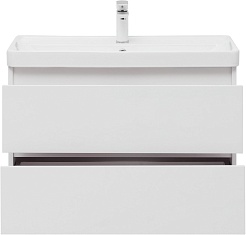 Aquanet Тумба под раковину Вега 80 подвесная белая глянцевая – фотография-7