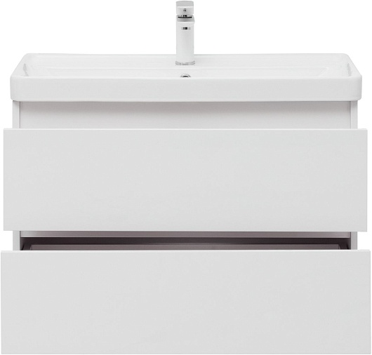 Aquanet Тумба под раковину Вега 80 подвесная белая глянцевая – картинка-7