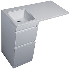 Style Line Тумба с раковиной Даллас 100 Люкс L, белая PLUS – фотография-3