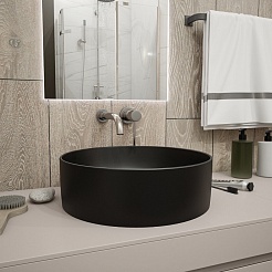 Teymi Накладная мебельная раковина Lina D41 чёрный матовый T50197 – фотография-4