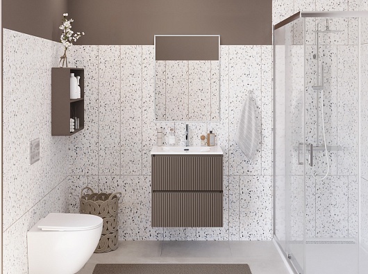 BelBagno Тумба под раковину Uno mini 50 подвесная Бежевый матовый – фотография-10