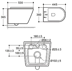 Azario Унитаз подвесной Nove AZ-9312T безободковый белый – фотография-16