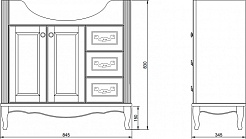 ValenHouse Тумба с раковиной Эллина 85 кальяри, фурнитура золото – фотография-3
