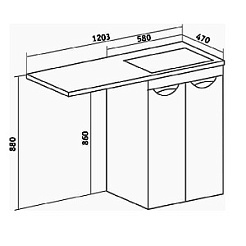 Runo Тумба с раковиной Лира 120 L белый – фотография-6