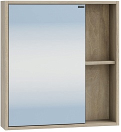 СанТа Зеркальный шкаф Прима 60 дуб светлый – фотография-1